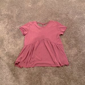 Girls short sleeve top, size 10Y, color burgundy.